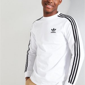 selling 3 stripe long sleeve t shirt white 5efc81ce41816