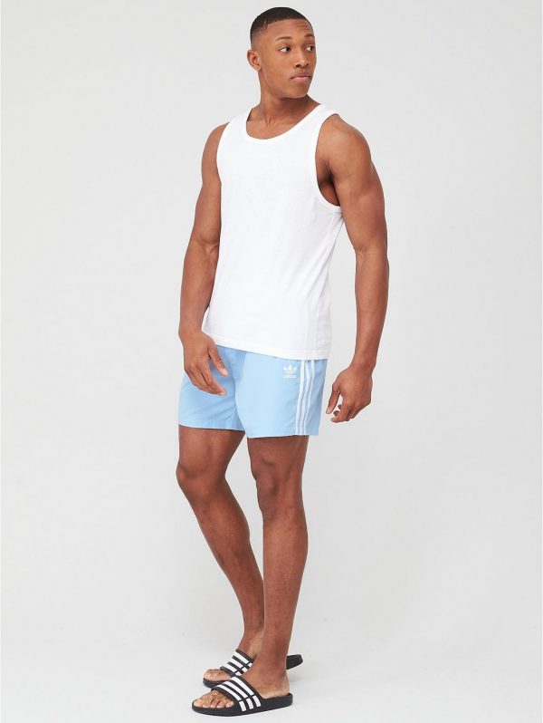 selling 3 stripe swim shorts blue 5f01887055260