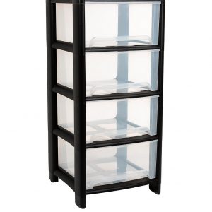selling 4 drawer black storage tower 5f003f5a69525