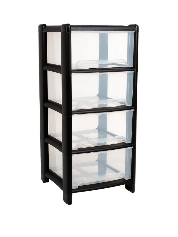 selling 4 drawer black storage tower 5f003f5a69525