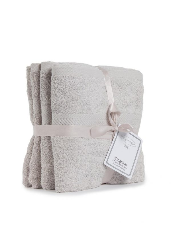 selling 4 piece 100 cotton 450 gsm quick dry towel bale light grey 5efeecd255db0