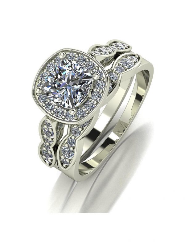 selling 9ct gold 1 75ct equivalent total cushion cut ring set 5efc648457a3d