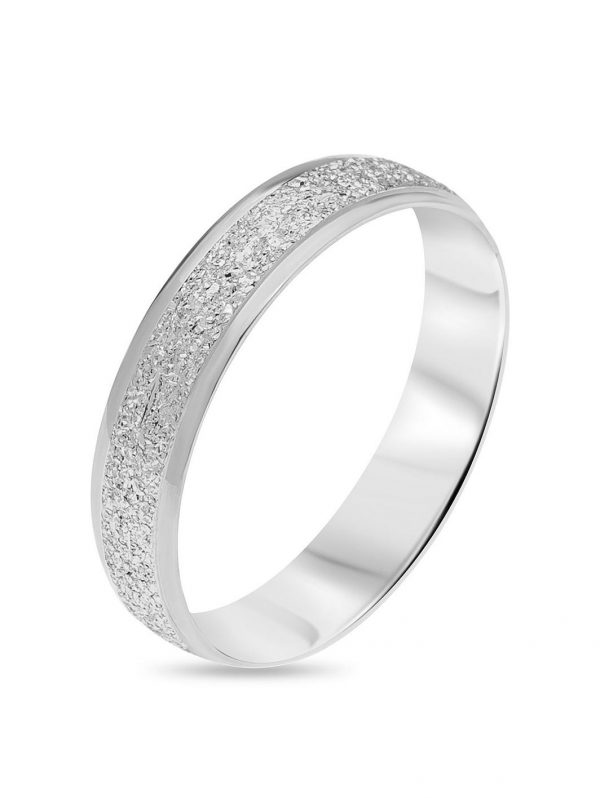 selling 9ct white gold diamond cut sparkle 4mm d shape wedding band 5efc648f8f6f9