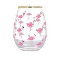 selling ava i flamingos stemless wine glass 5efc57601b08c