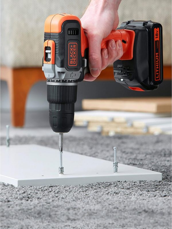selling black decker 18v lithium ion combi hammer drill with 2 batteries 165 accessories with kitbox 5f057be66362f