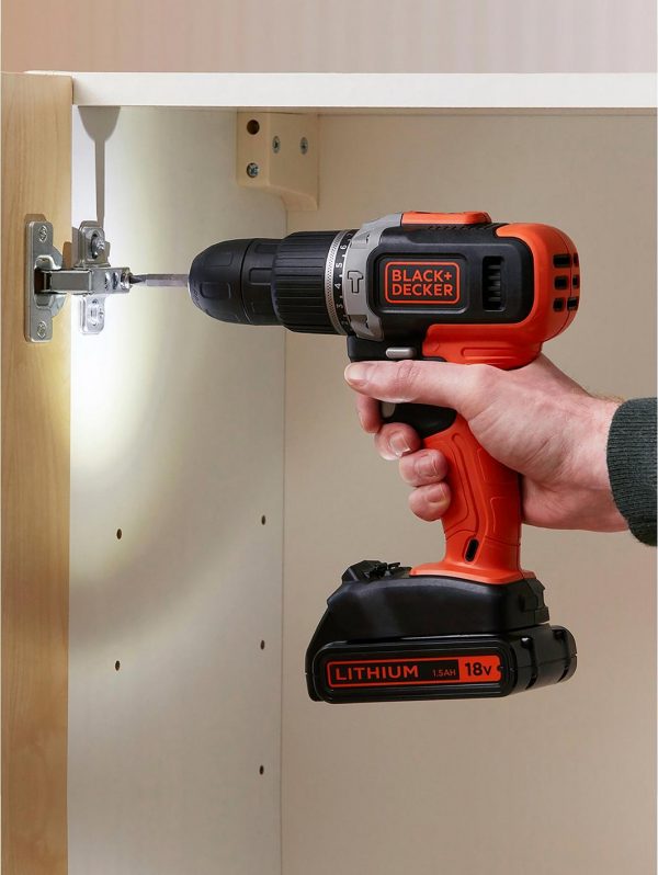 selling black decker 18v lithium ion combi hammer drill with 2 batteries 165 accessories with kitbox 5f057be7ef365
