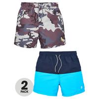 selling boys 2 pack swim shorts camo colour block 5f081e4c00103