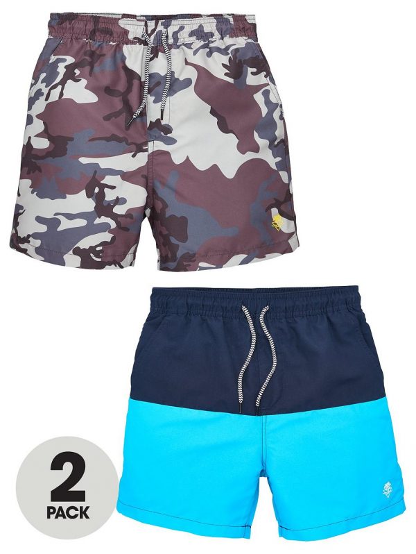 selling boys 2 pack swim shorts camo colour block 5f081e506c8de