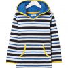 selling boys stripe hooded towelling top navy 5f042a49c64e7