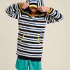 selling boys stripe hooded towelling top navy 5f042a4ae9de4