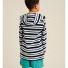 selling boys stripe hooded towelling top navy 5f042a4bd923a