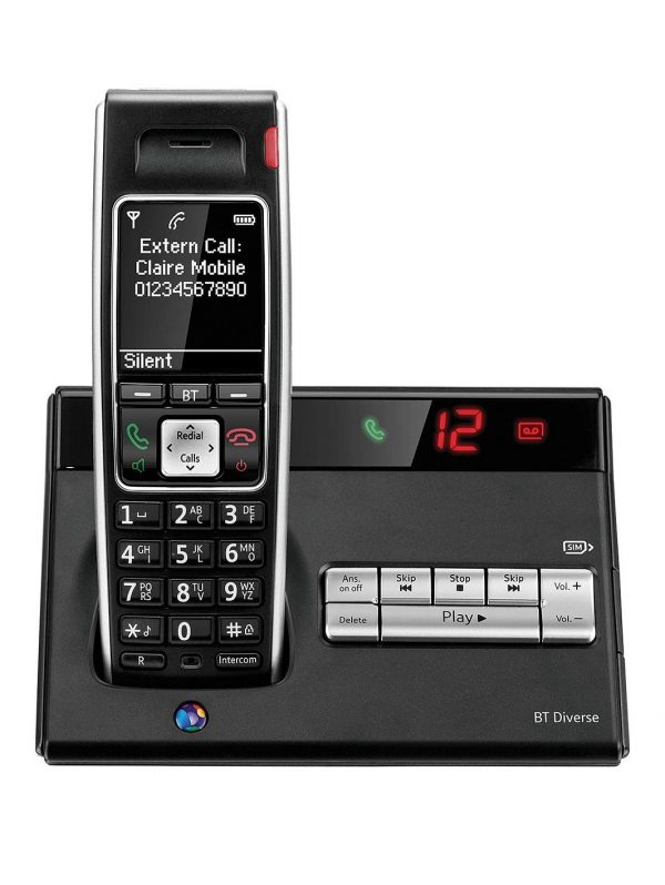 selling bt diverse 7450 plus single dect phone with answer machine black 5efc1d33c4d89