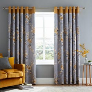 selling canterbury lined eyelet curtains ochre 5f019981eec5c