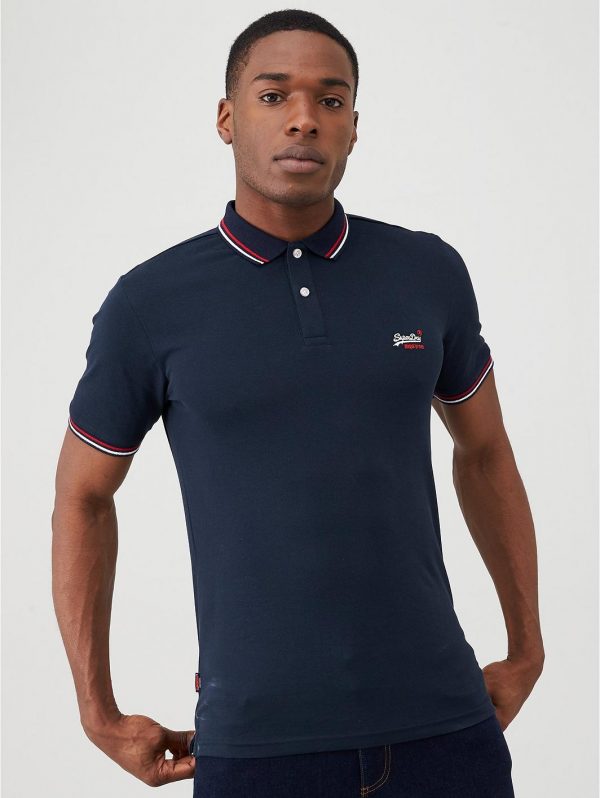 selling classic micro lite tipped polo shirt navy 5efc829eef98e
