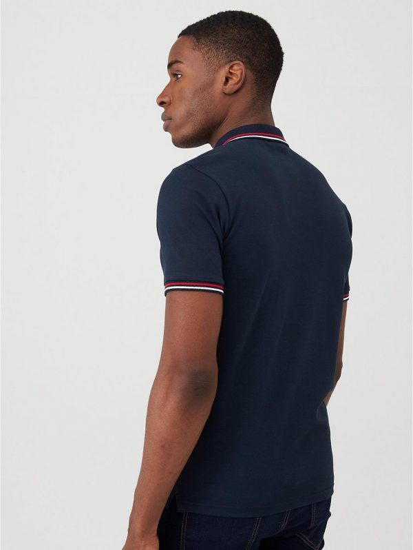 selling classic micro lite tipped polo shirt navy 5efc829f96cb7