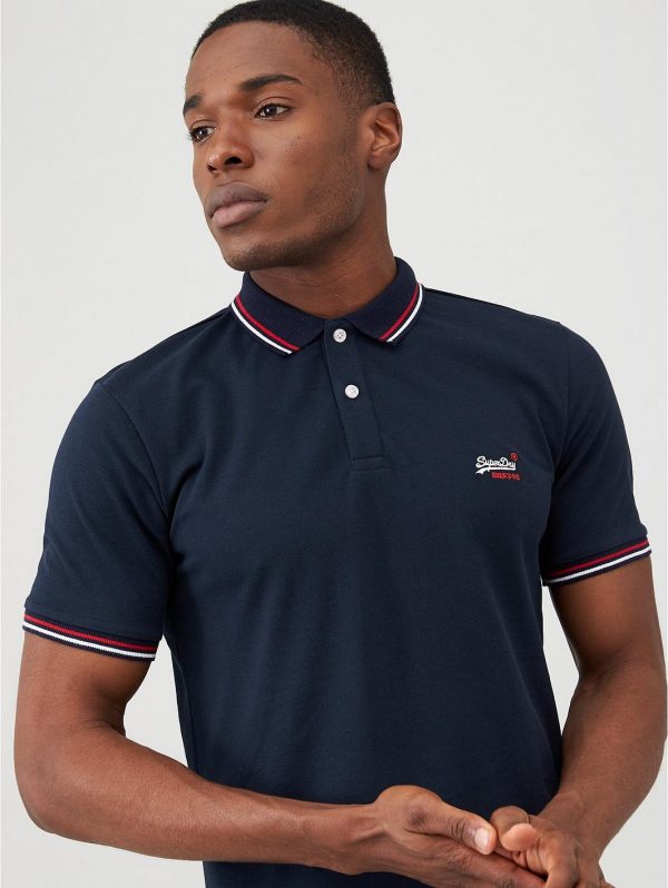 selling classic micro lite tipped polo shirt navy 5efc82a0cb109