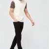 selling cut sew paisley sleeve print t shirt ecru 5f05bb631782b