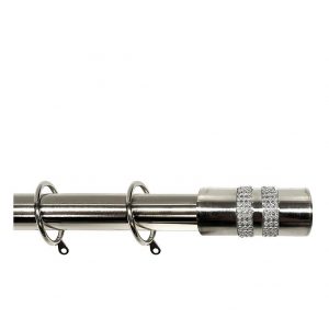 selling diamante stripe finial extendable curtain pole 5f0193109509f