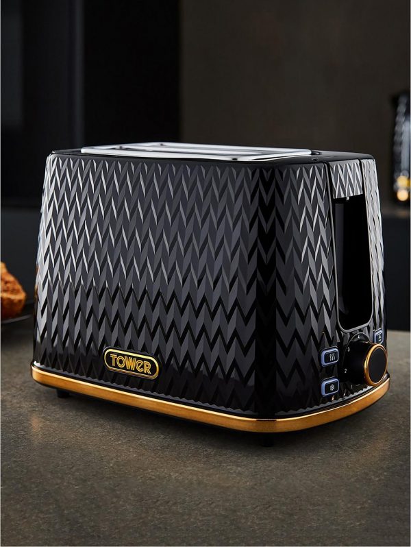 selling empire 2 slice textured toaster black 5f1d23f9bba6e