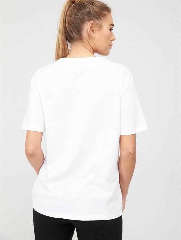 selling essentials logo boyfriend t shirt white 5efee8ff72a70