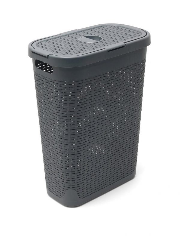 selling faux rattan slim 40 litre laundry hamper 5f003e92e9557