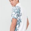 selling floral side printed polo shirt white 5f0096b020353