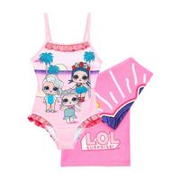 selling girls 2 piece swimsuit and towel set pink 5f042a20f32d6