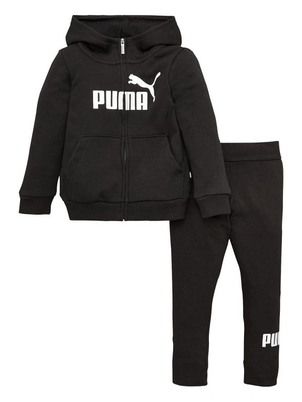 selling girls essentials zip through hoodie and legging set black 5efee9a62a423
