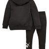 selling girls essentials zip through hoodie and legging set black 5efee9a6c57fe