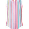 selling girls s e w sameria stripe swimsuit multi 5f0036d6a500f