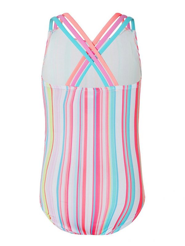 selling girls s e w sameria stripe swimsuit multi 5f0036e0aa3a2