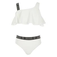 selling girls textured one shoulder bikini set white 5f018895d7332