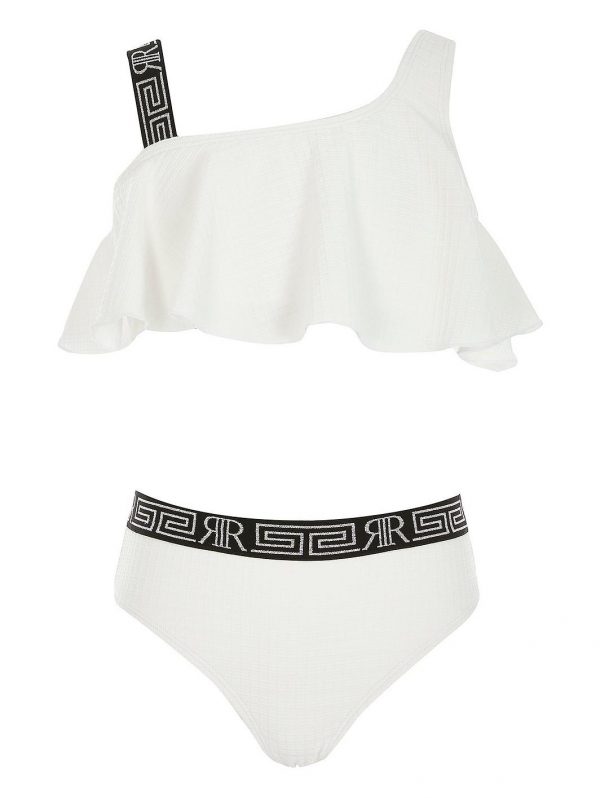 selling girls textured one shoulder bikini set white 5f01889950eee
