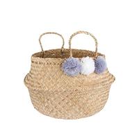 selling grey pom pom storage basket 5efeed92613db