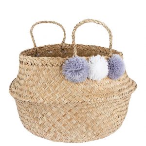 selling grey pom pom storage basket 5efeed9431792