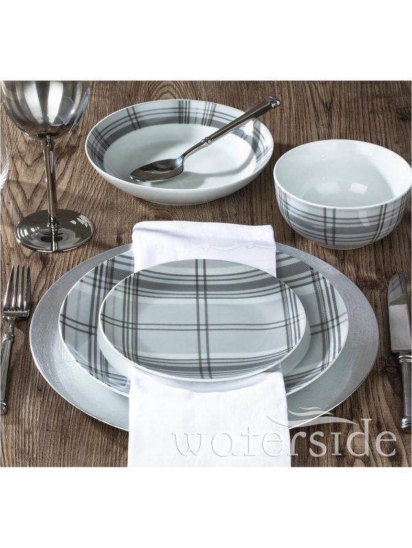 selling grey tartan 30 piece dinner set 5efc78dde4808