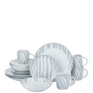 selling grey tribal print 16 piece dinner set 5efc79ee0ff71