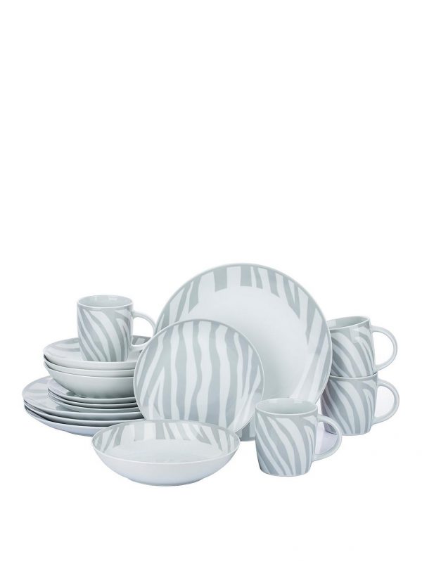 selling grey tribal print 16 piece dinner set 5efc79ee0ff71