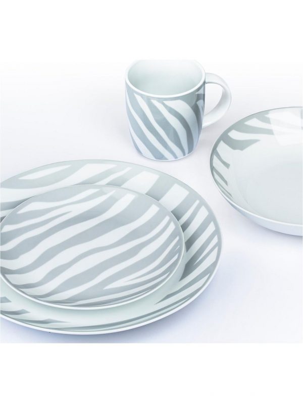 selling grey tribal print 16 piece dinner set 5efc79eed3bfd
