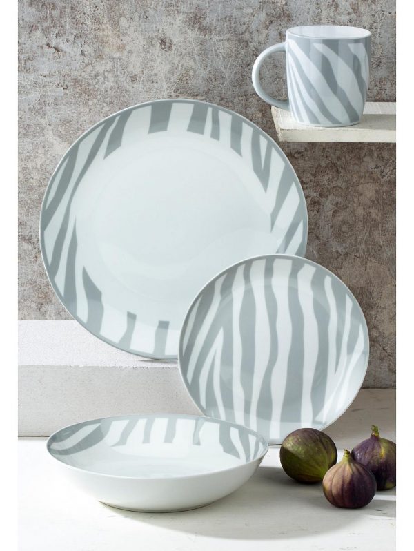 selling grey tribal print 16 piece dinner set 5efc79efb15c9
