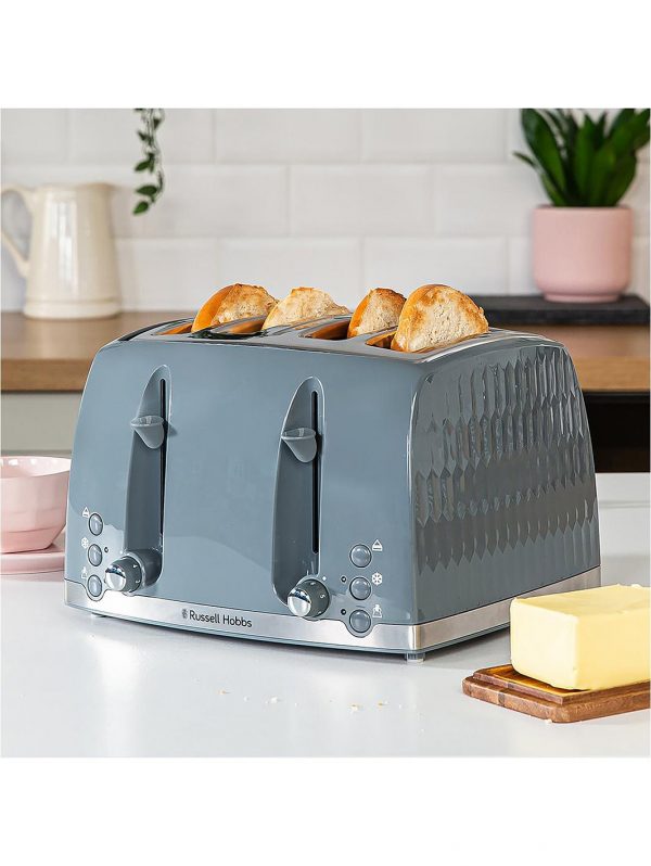 selling honeycomb 4 slice toaster grey 5f06b6f441590