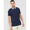 selling jersey polo with marl collar navy 5efc81f758055