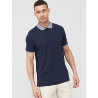 selling jersey polo with marl collar navy 5efc81f758055