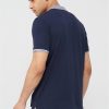 selling jersey polo with marl collar navy 5efc81fd4e0b9
