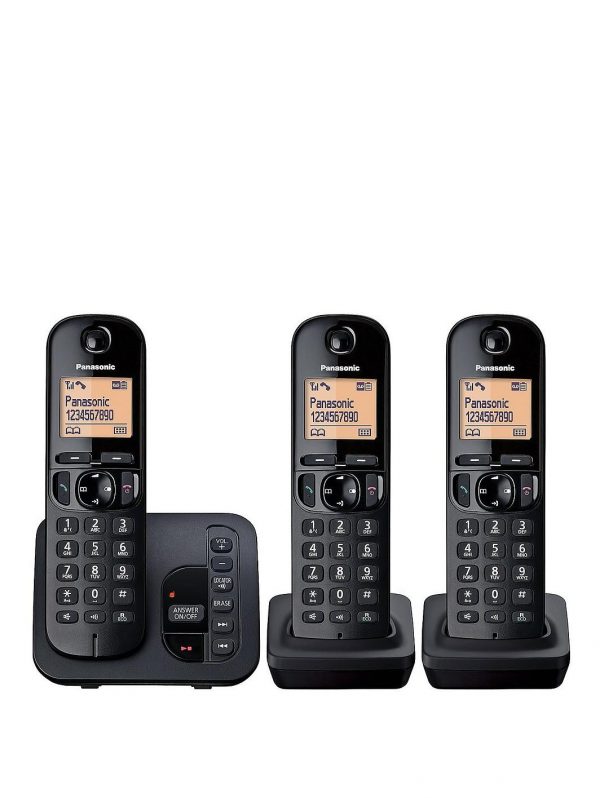 selling kx tgc223eb cordless telephone with answering machine and nuisance call block trio 5f055775a3da9