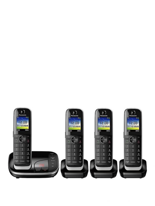 selling kx tgj324eb quad cordless telephone with answering machine black 5efc1d9567019