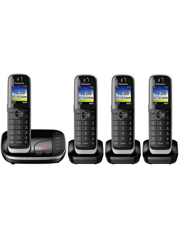 selling kx tgj324eb quad cordless telephone with answering machine black 5efc1d96b3257