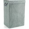 selling laundry hamper basket grey check in canvas 5f003ea9e1e85