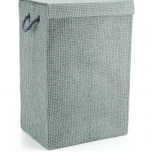 selling laundry hamper basket grey check in canvas 5f003ea9e1e85