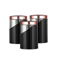 selling linear rose gold set of 3 storage canisters black 5f0431b651a4a